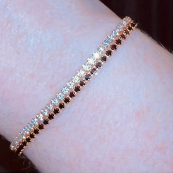 Swarovski Subtle bracelet double black/white crystal rose gold - Picture 2 of 6